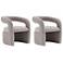 Modern Corvette Velvet Dining Chair in Dove - Set of 2