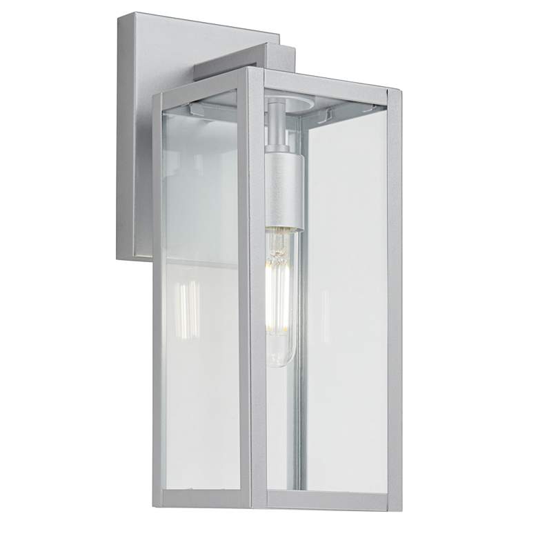 Image 5 Modern Cottage 14"H Clear Glass and Silver Outdoor Wall Light Set of 2 more views