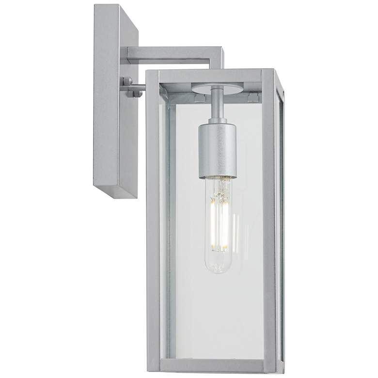 Image 7 Modern Cottage 14"H Clear Glass and Silver Outdoor Wall Light Set of 2 more views