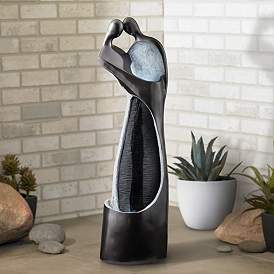Image1 of Modern Couple 47" High Black Indoor/Outdoor LED Fountain