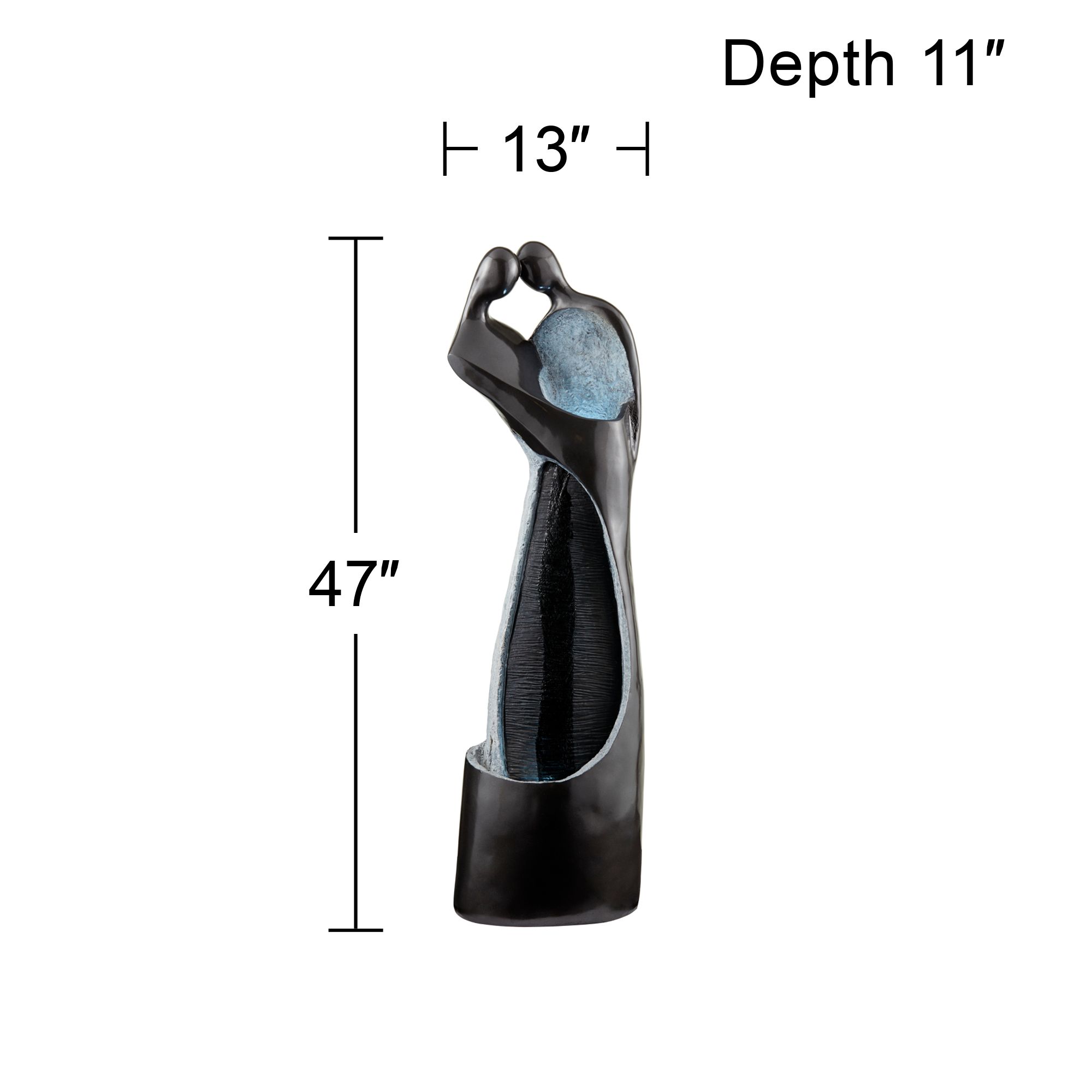 Modern Couple Black Indoor/Outdoor LED Fountain