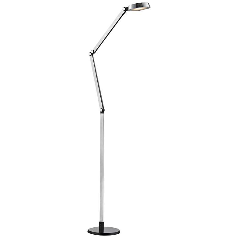 Image 1 Modern Disc Adjustable LED Floor Lamp in Chrome