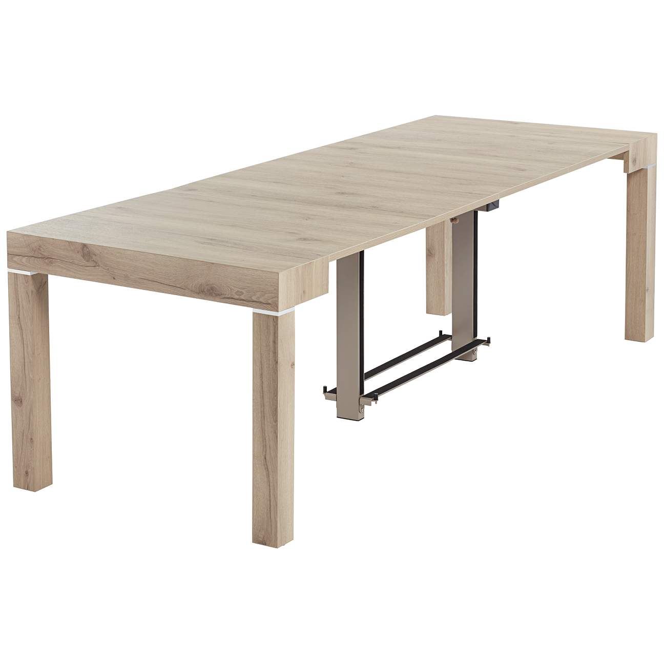 Modern Distressed Natural 4-Leaf Extension Dining Table - #79D76 ...