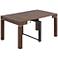 Modern Distressed Walnut 2-Leaf Extension Dining Table