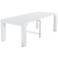 Modern Distressed White 4-Leaf Extension Dining Table
