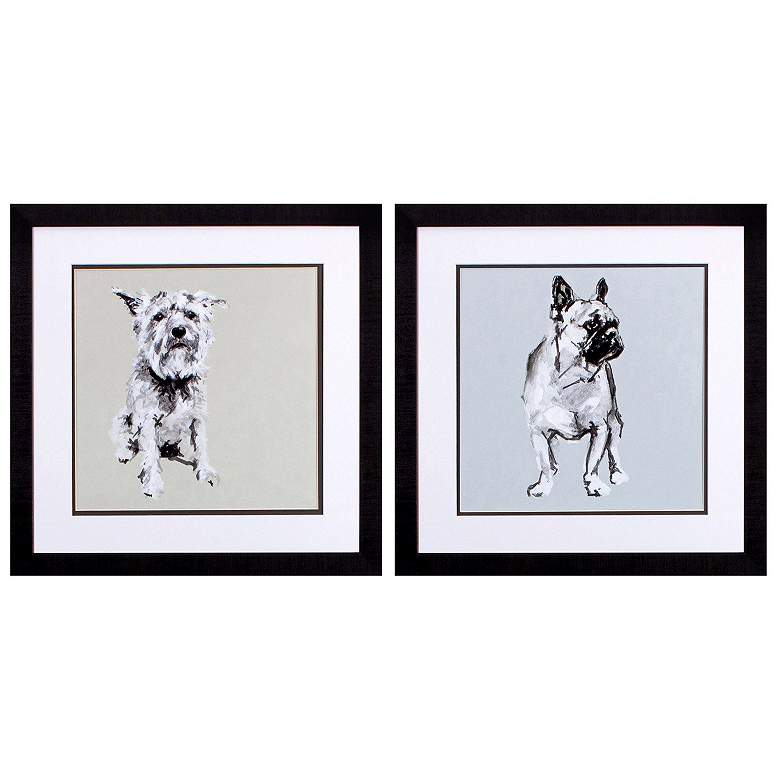 Image 1 Modern Dog A 18"W x 18"H Framed Art Set of 2