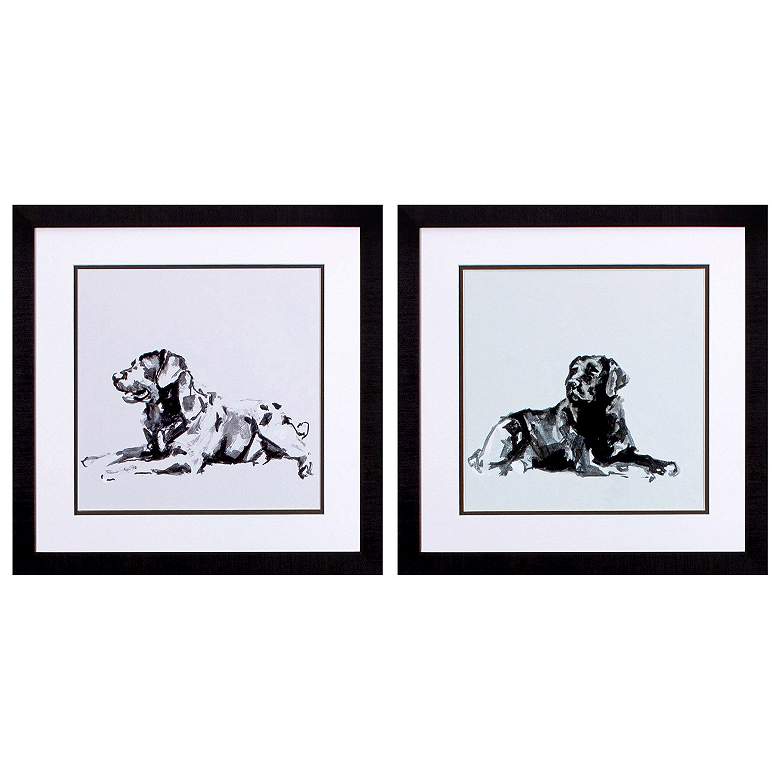 Image 1 Modern Dog B 18"W x 18"H Framed Art Set of 2