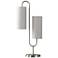 Modern Double Curve 31" Brushed Steel Table Lamp With Patterned Shades