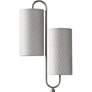 Thumbnail2 of Modern Double Curve 67" Brushed Steel Floor Lamp With Patterned Shades more views