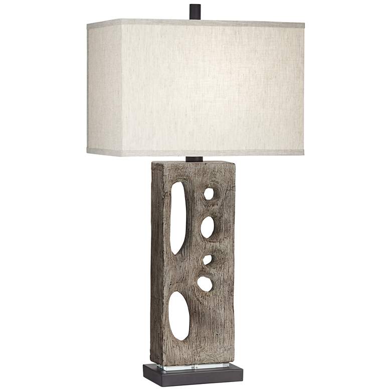 Image 2 Modern Driftwood 32 1/2" Textured Faux Wood Finish Table Lamp