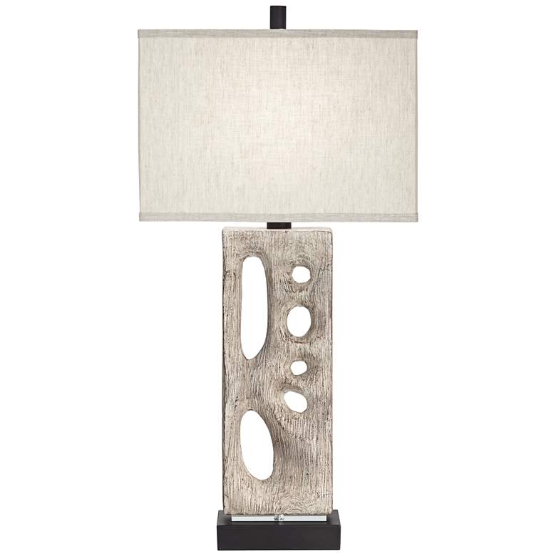 Image 5 Modern Driftwood 32 1/2" Textured Faux Wood Finish Table Lamp more views