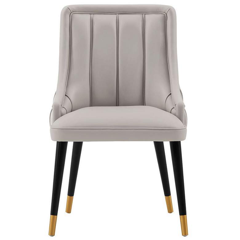 Image 1 Modern Eda Velvet and Leatherette Dining Chair in Grey