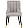 Modern Eda Velvet and Leatherette Dining Chair in Grey