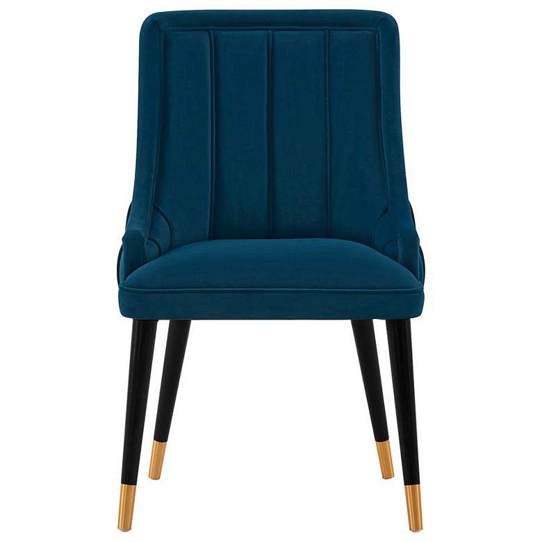 Image 1 Modern Eda Velvet Dining Chair in Midnight Blue