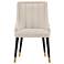 Modern Eda Velvet Dining Chair in Midnight Cream