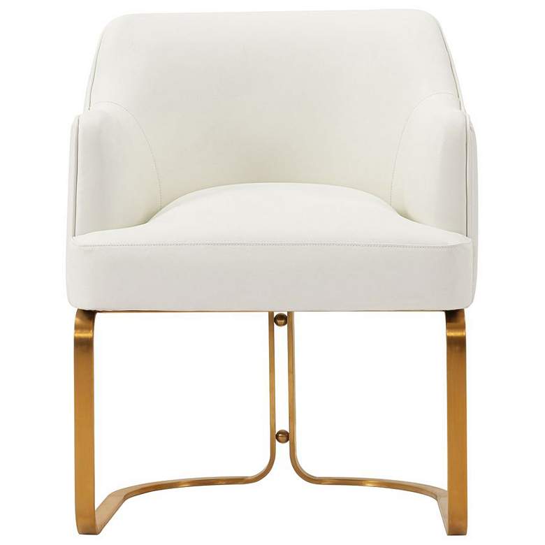 Image 1 Modern Edra Leatherette Dining Armchair in Cream