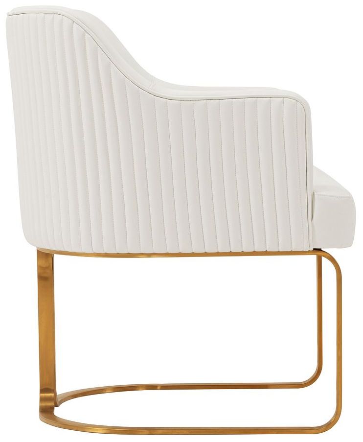 Image 5 Modern Edra Leatherette  Dining Armchair in Cream more views