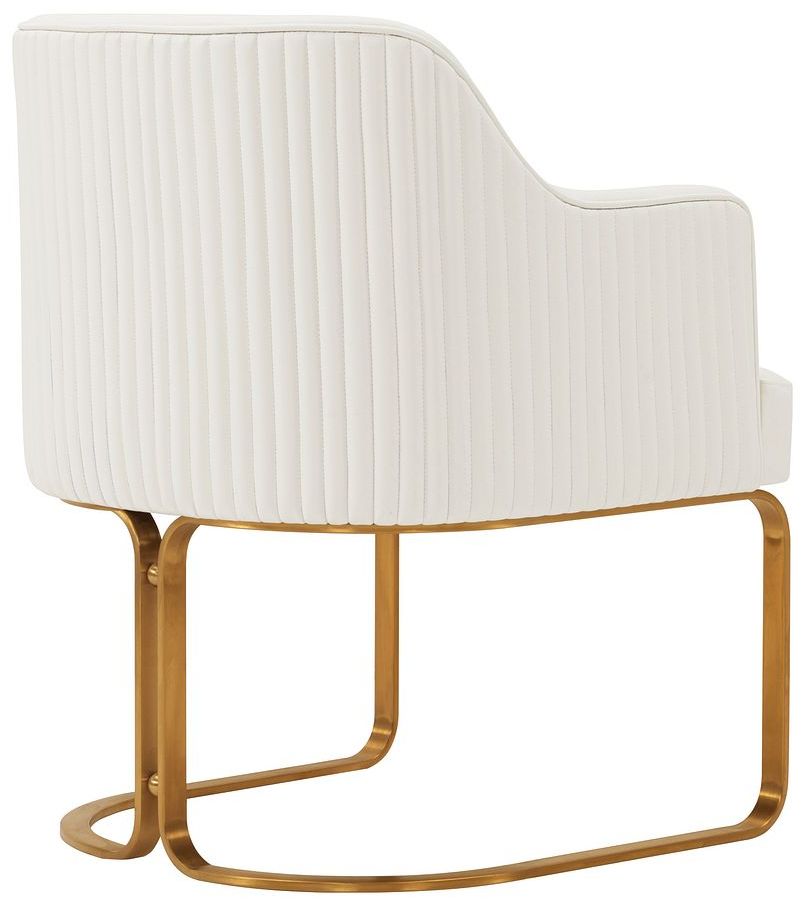 Image 6 Modern Edra Leatherette  Dining Armchair in Cream more views