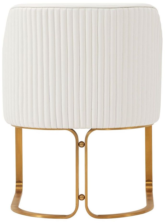 Image 7 Modern Edra Leatherette  Dining Armchair in Cream more views