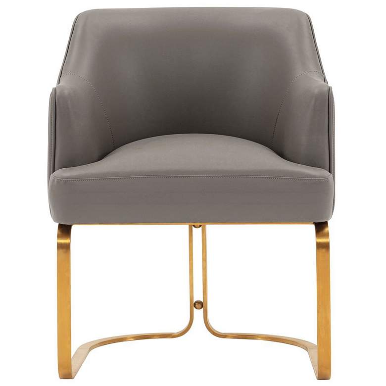 Image 1 Modern Edra Leatherette Dining Armchair in Taupe