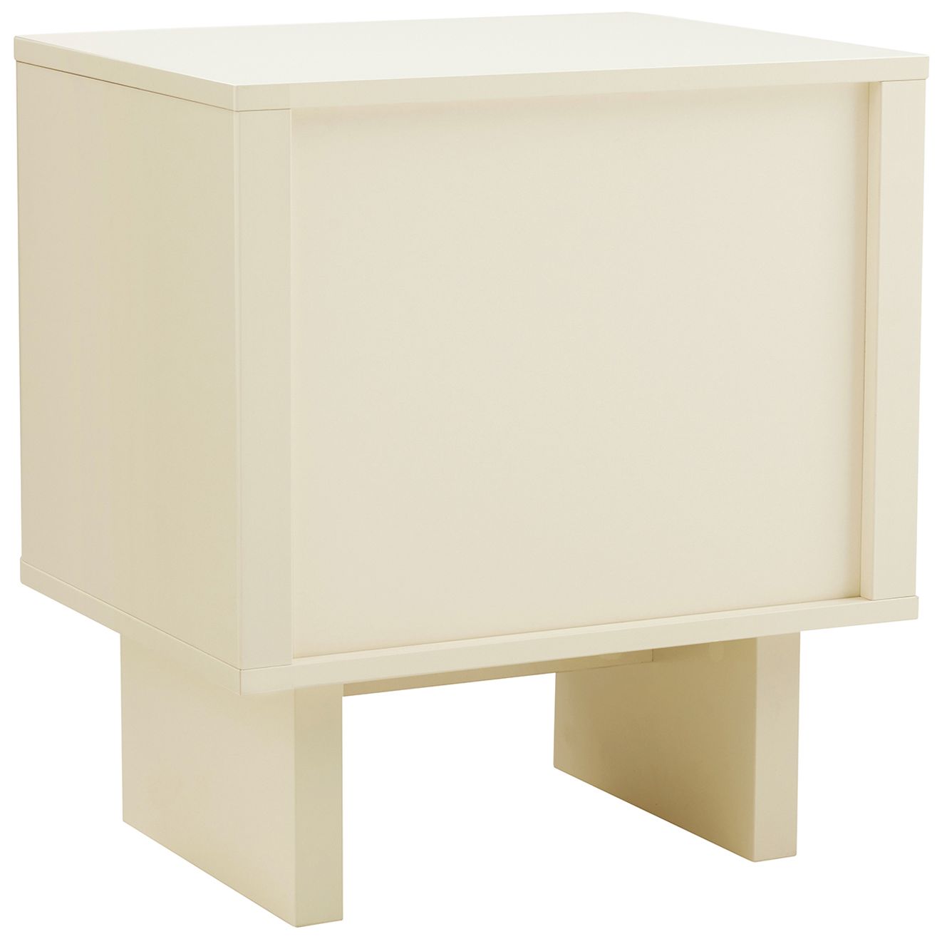 Modern Ella Nightstand with 1 Full Extension Drawer in Cream- Set of 2