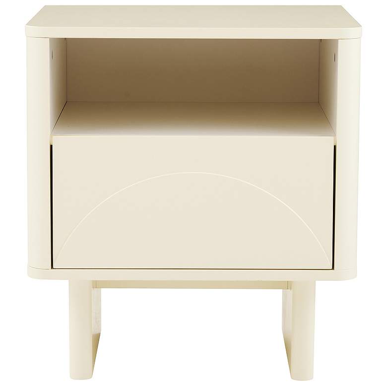 Image 2 Modern Ella Nightstand with 1 Full Extension Drawer in Cream
