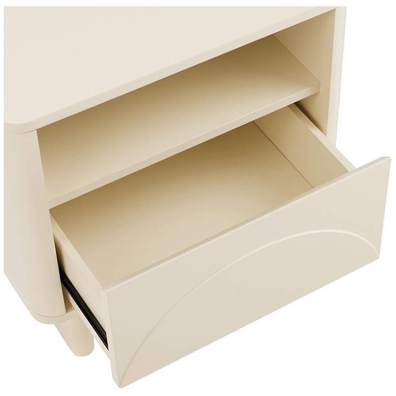 Image 5 Modern Ella Nightstand with 1 Full Extension Drawer in Cream more views