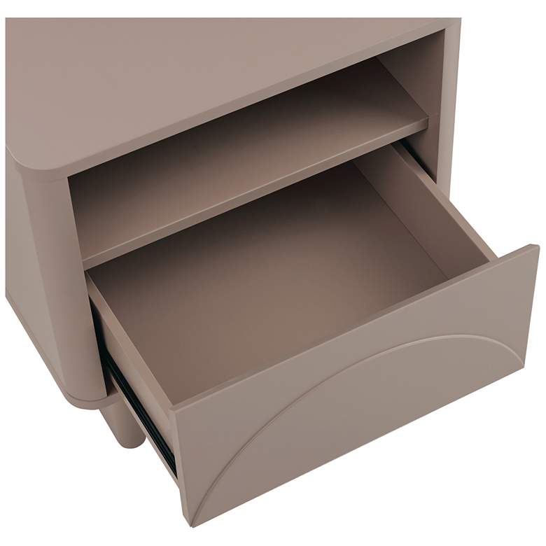 Image 5 Modern Ella Nightstand with 1 Full Extension Drawer in Mocha- Set of 2 more views