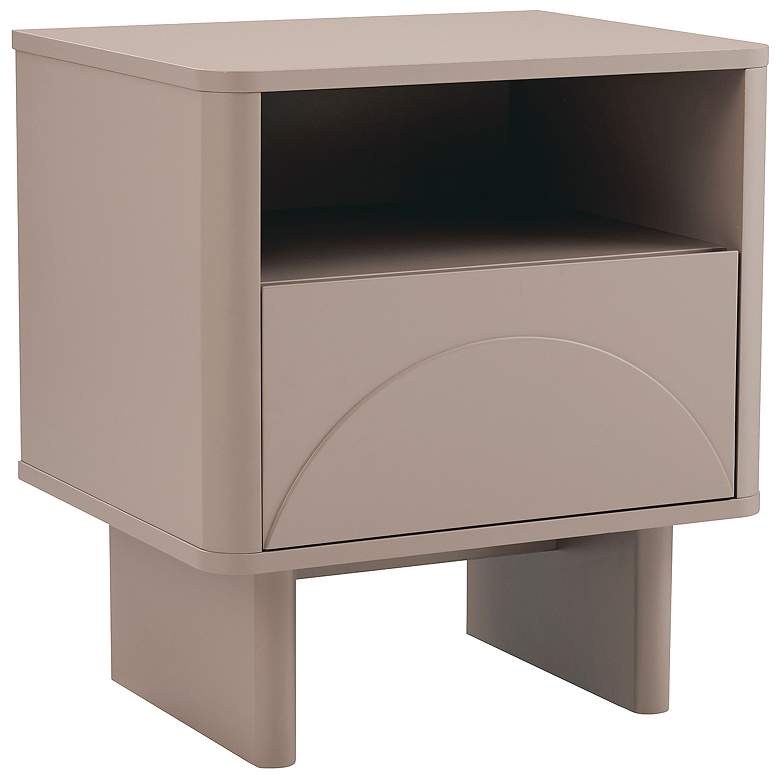 Image 7 Modern Ella Nightstand with 1 Full Extension Drawer in Mocha- Set of 2 more views