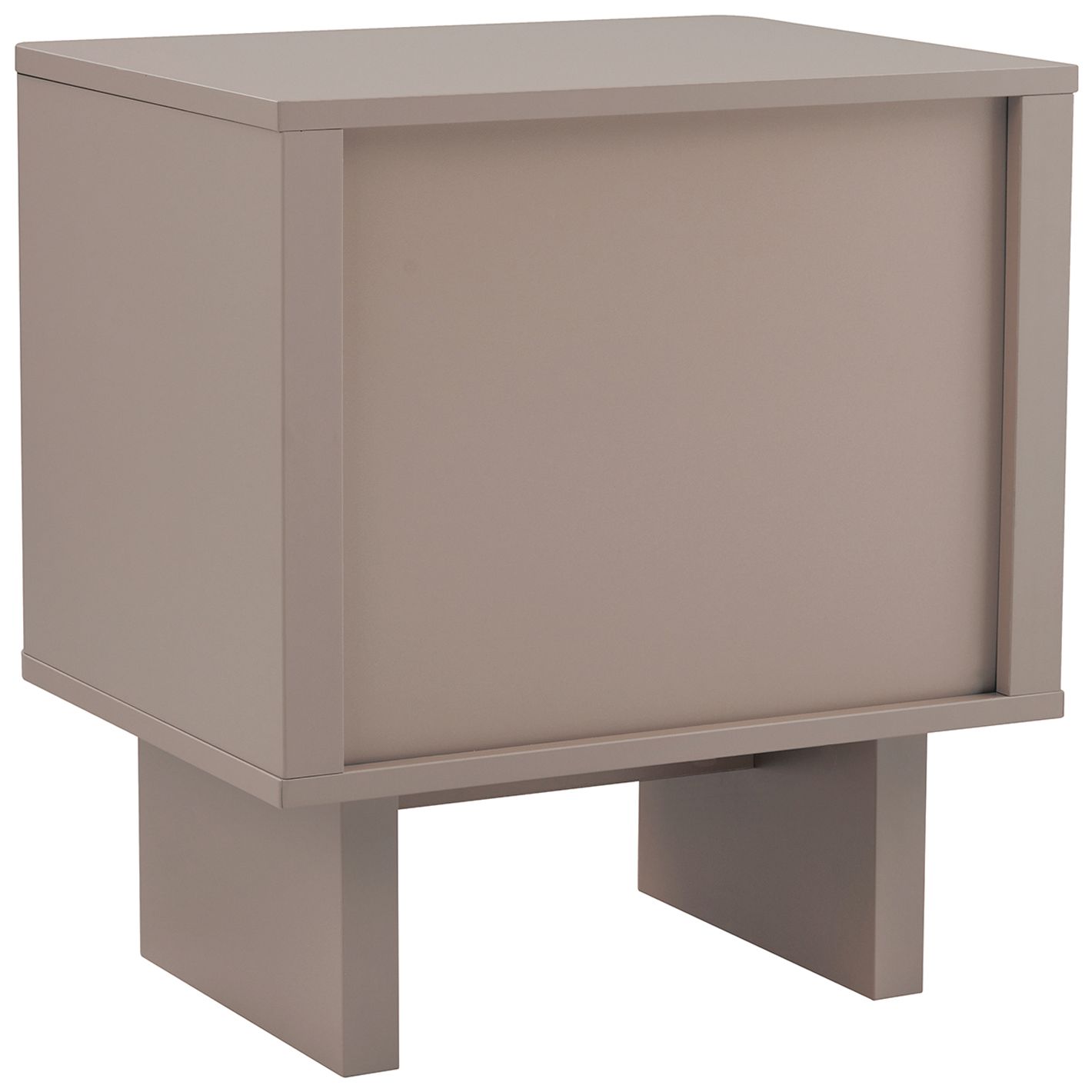 Modern Ella Nightstand with 1 Full Extension Drawer in Mocha- Set of 2
