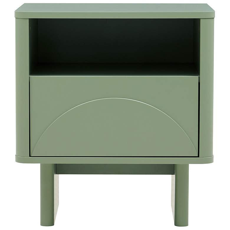 Image 2 Modern Ella Nightstand with 1 Full Extension Drawer in Sage Green