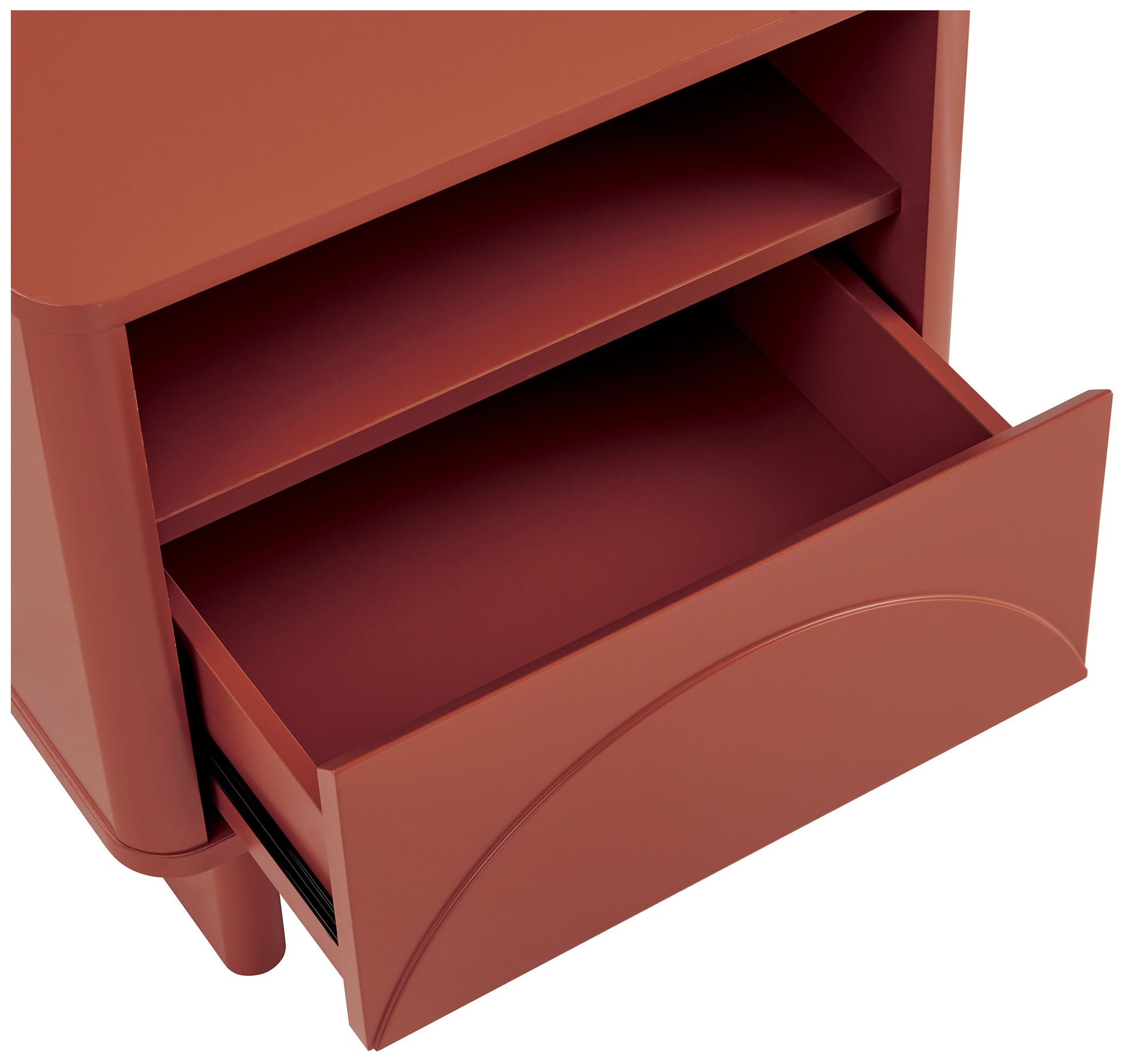 Modern Ella Nightstand with 1 Full Extension Drawer in Terracotta