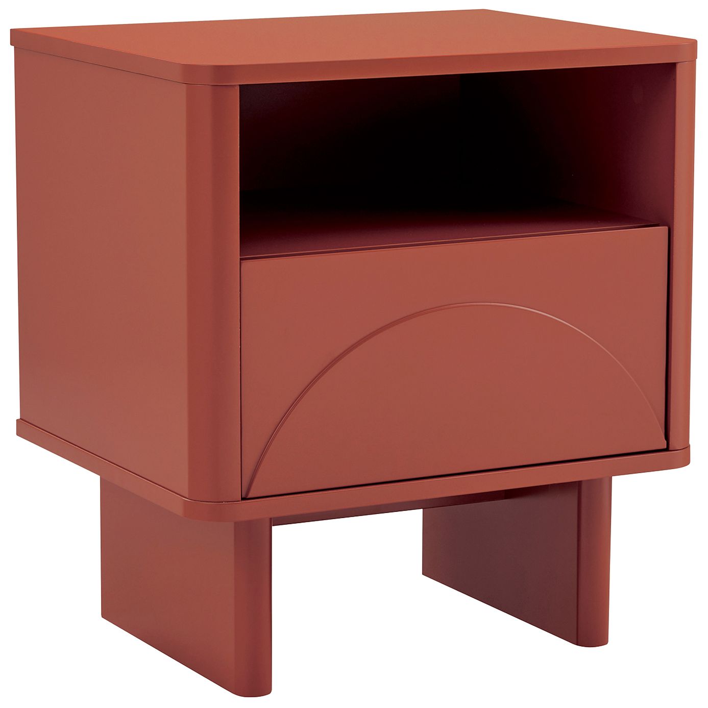 Modern Ella Nightstand with 1 Full Extension Drawer in Terracotta