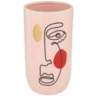 Modern Face 8 3/4"H Pink and Black Dolomite Decorative Vase