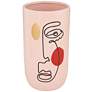Modern Face 8 3/4"H Pink and Black Dolomite Decorative Vase