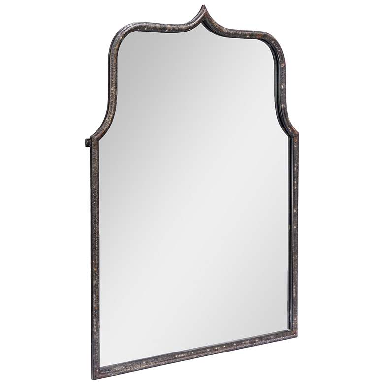 Image 3 Modern Farmhouse Metal Framed Wall Mirror, Distressed Black more views