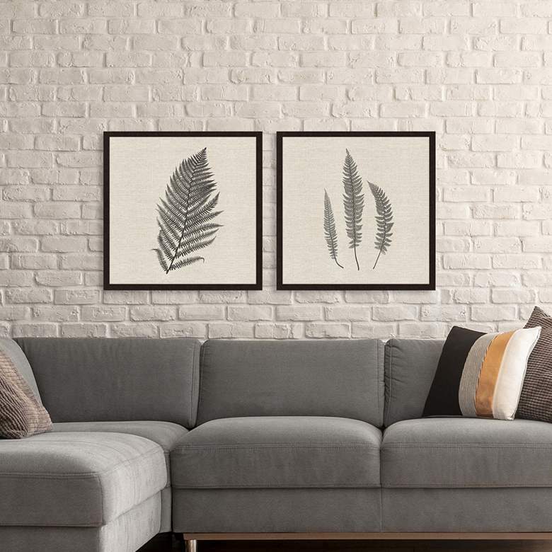 Image 1 Modern Ferns II 26 inch Square 2-Piece Framed Giclee Wall Art