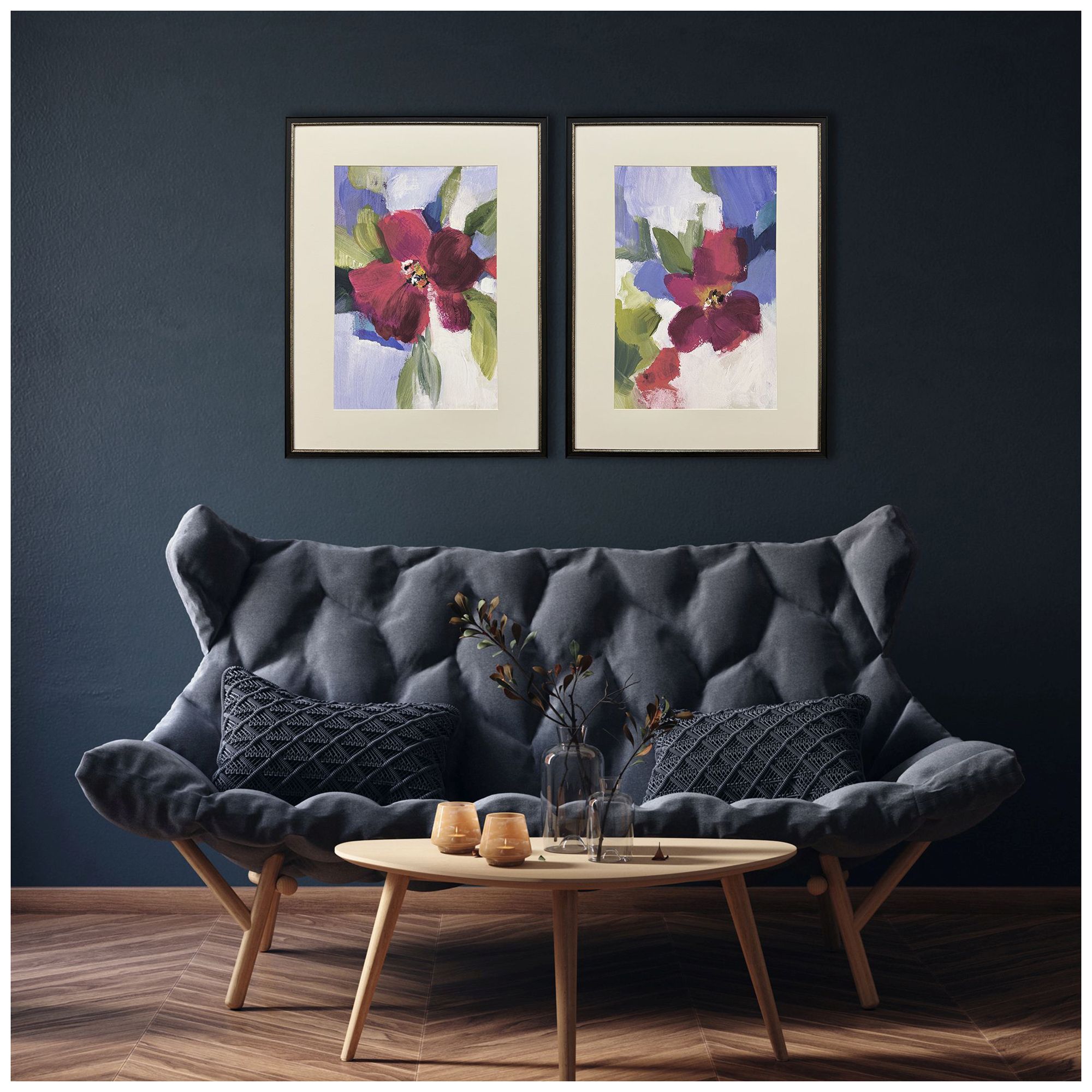 Image 4 Modern Fleur 26"W x 34"H Framed Art Set of 2 more views