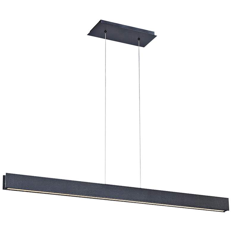 Image 2 Modern Forms 42 inch Wide Black Finish LED Kitchen Island Linear Pendant