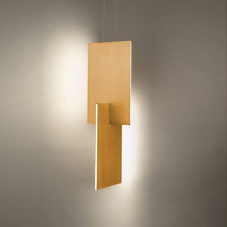 Image 3 Modern Forms Amari 11" Wide LED Aged Brass Modern Pendant more views