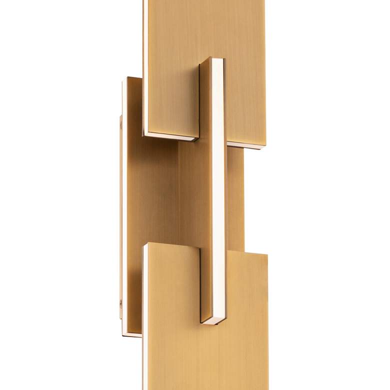 Image 3 Modern Forms Amari 22" High Aged Brass LED Wall Sconce more views
