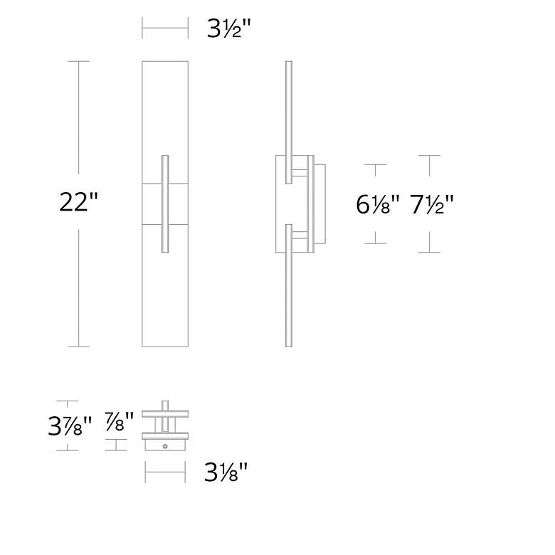 Image 5 Modern Forms Amari 22" High Aged Brass LED Wall Sconce more views