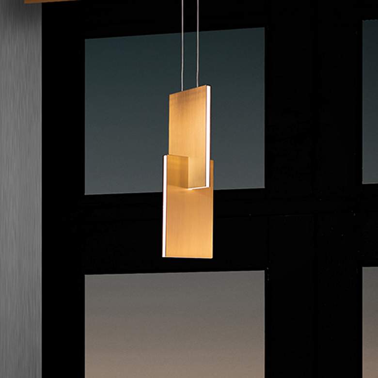 Image 1 Modern Forms Amari 4 3/4" Wide LED Aged Brass Modern Mini Pendant