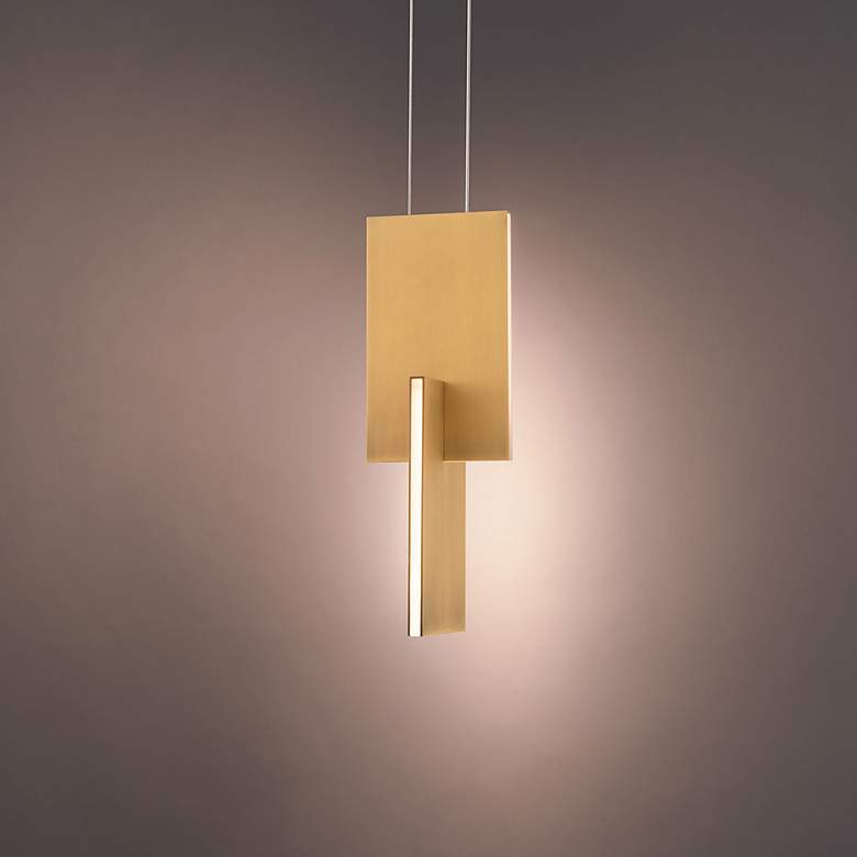 Image 3 Modern Forms Amari 4 3/4" Wide LED Aged Brass Modern Mini Pendant more views