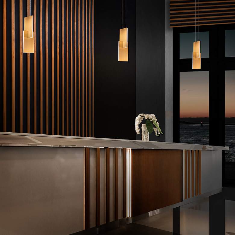 Image 6 Modern Forms Amari 4 3/4" Wide LED Aged Brass Modern Mini Pendant more views