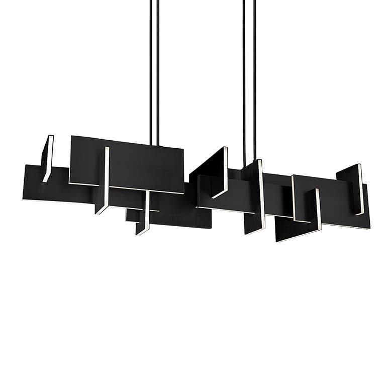 Image 1 Modern Forms Amari 58" Wide Black Aluminum LED Linear Pendant