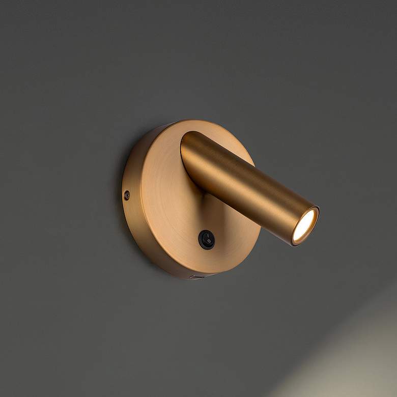 Image 1 Modern Forms Aspire Aged Brass LED Wall Lamp with USB Port