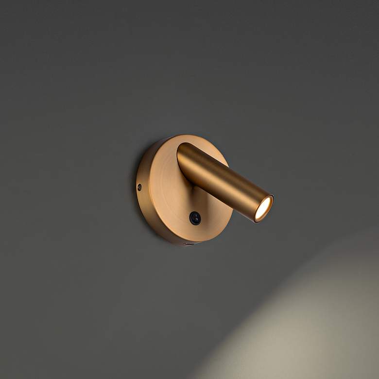Image 4 Modern Forms Aspire Aged Brass LED Wall Lamp with USB Port more views