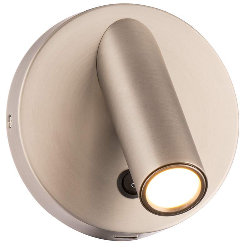 Image 1 Modern Forms Aspire Brushed Nickel LED Wall Lamp w/ USB Port