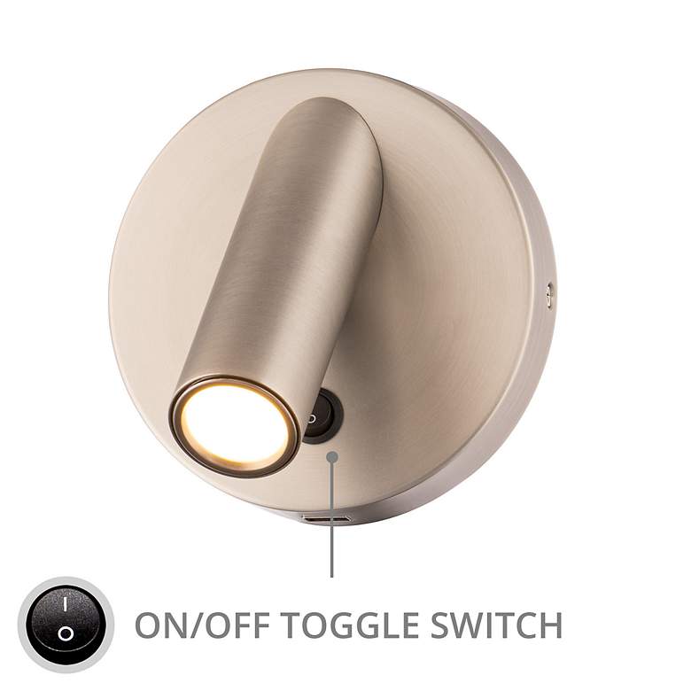 Image 5 Modern Forms Aspire Brushed Nickel LED Wall Lamp w/ USB Port more views